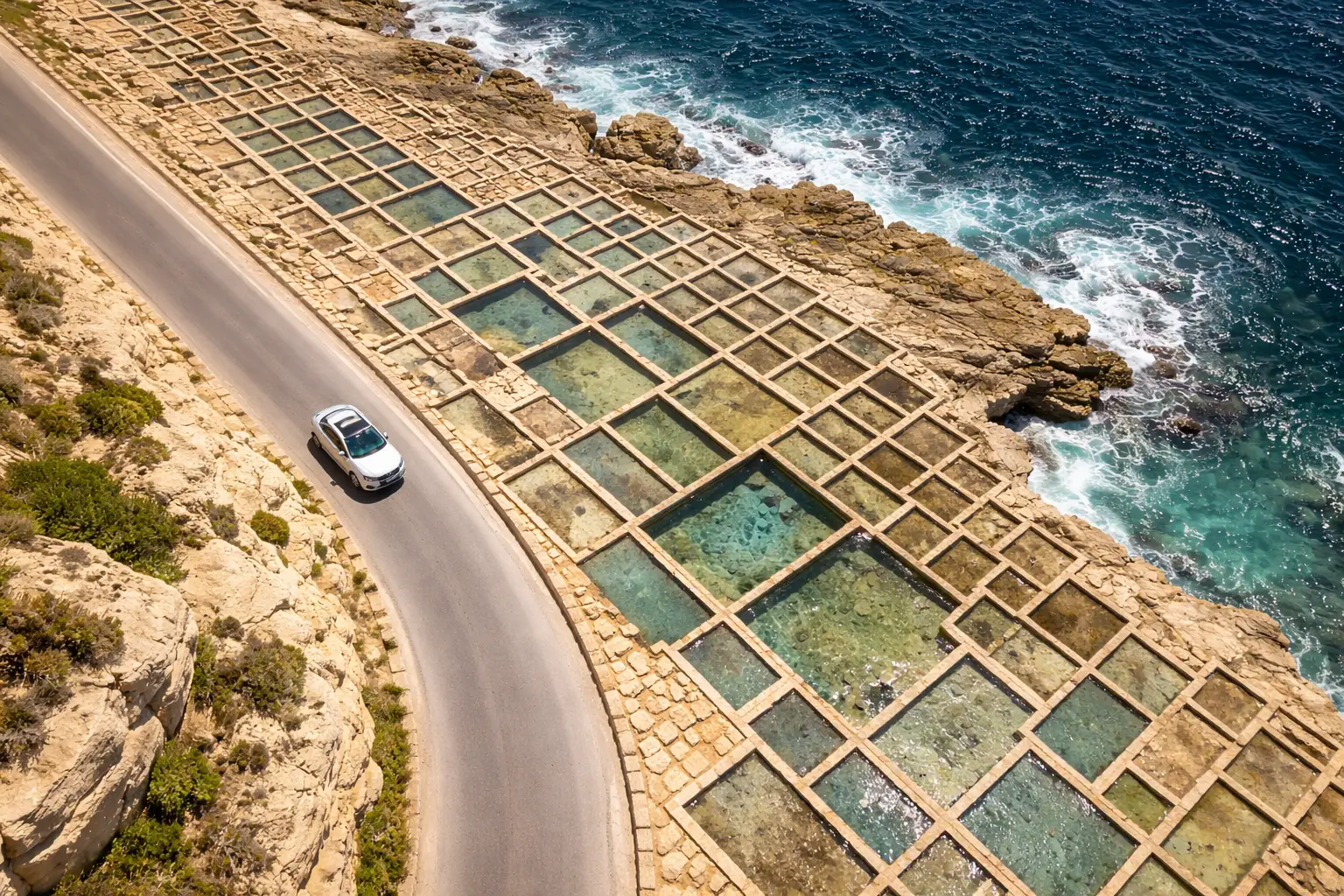 Route durch hoeheres Terrain auf Malta